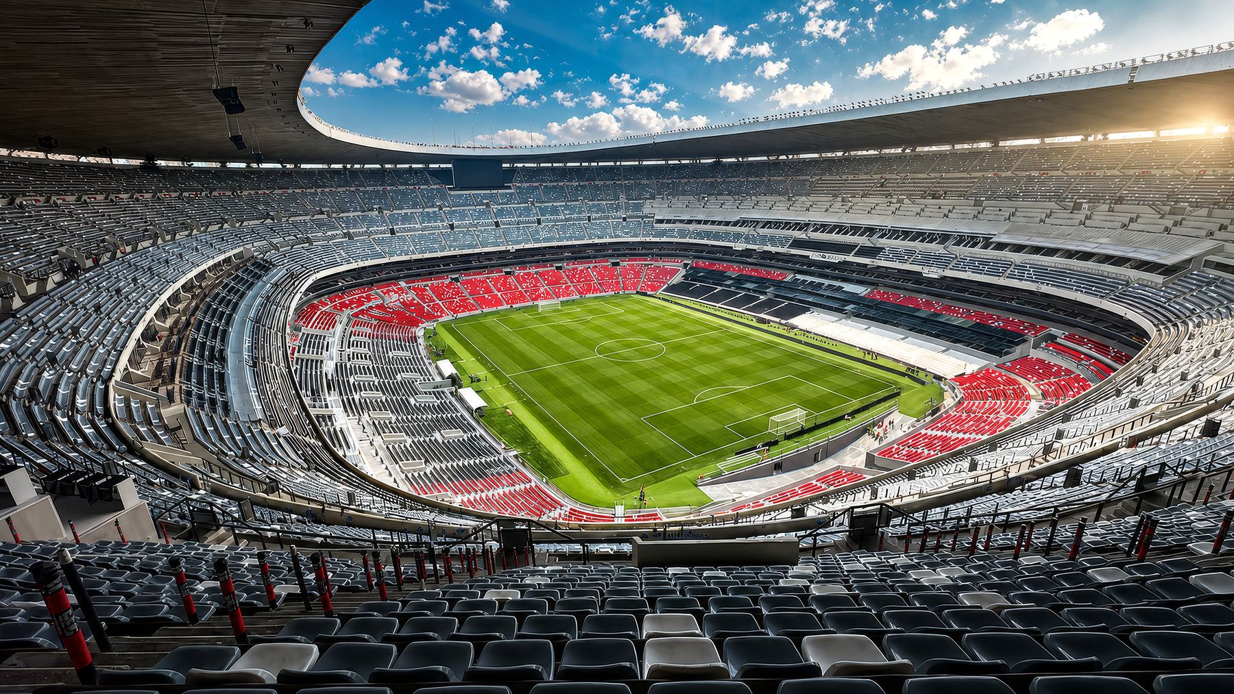Interior del Estadio Banorte con la cancha y las tribunas renovadas